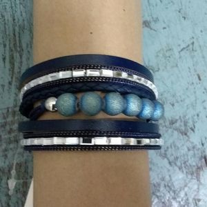 Faux leather Bracelet with BEADS